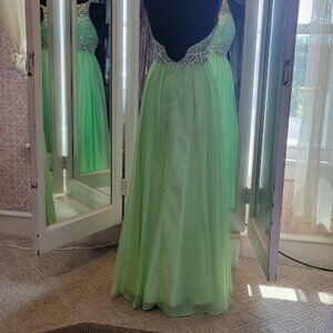 Lime green halter Envious Couture Prom dress